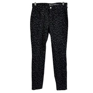 Gap Always Skinny Women's Size 2R Black Leopard Print Stretch Mid Rise Pants